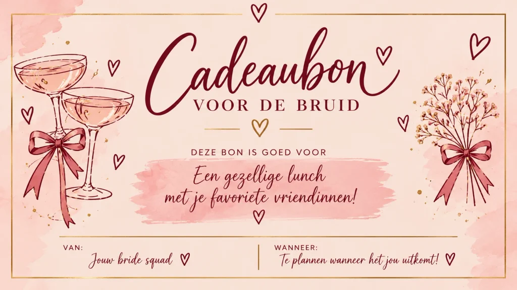 cadeaubon voor de bruid